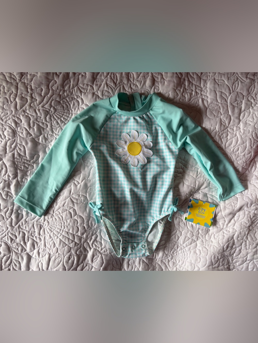 NWT Long-Sleeve Daisy Rash Guard Swimsuit / size 18 months